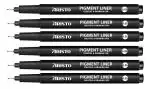 Aristo 0.05mm Pigment Liner 6 Pens, Waterproof Quick Drying Lightfast Pigmented Black Ink Pen Ideal for Technical Drawing Sketching Illustrations Outline Mandala Creative Drawing Pen