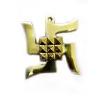 Astroghar Brass Auspicious Urja Vastu Swastik Symbol With Nine Pyramids For Protection And Prosperity
