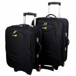 Skyline Black Polyester Spinner Luggage Suitcase with Number Lock -28 inches-Black (S-860-28-BLK )