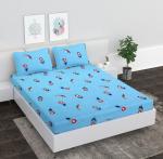 Clovis Krafts Printed Blue Microfiber King Bedsheet (240 Tc)