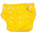 Ole Baby Yellow Cotton Reusable Adjustable Anti Bacterial Cloth Diaper ,0-2 yrs