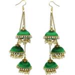 SANJ JEWELRY FASHION Thread High Quality Three Layer Hook Drop Jhumki Earrings For Women Hook Dangle Silk Dori Jhumka Earrings For Girls Beads Silk Dori Jhumki Earring, Hoop Earring, Earring Set