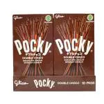 Pocky Double Chocolate Biscuit Stick Coated With Flavour Lovely Brown Pack, 47 G Each (Pack Of 4)
