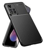 Golden Sand for Xiaomi 11i, Xiaomi 11i HyperCharge 5G Back Cover Drop Tested Shock Proof Slim Armor Aramid Carbon Fibre Rugged TPU Case for Xiaomi 11i, Xiaomi 11i HyperCharge 5G, Black