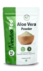 NeutraVed Organic Aloe Vera Powder for Hair, Face, and Skin, 100% Pure and Natural - 100g