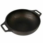 The Better Home Pre Seasoned Cast Iron Kadai | Induction Base & Non Stick Kadai for Cooking | Durable & Sturdy Cast Iron Cookware | Non Stick Loha Kadhai | Cast Iron Kadai & Wok Pan (10 inch) (Black)
