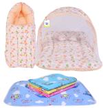 Toddylon New Born Baby Bedding Set Combo Mattress with Net Sleeping Bag & Nappy Changing Mat Sheets
