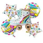 AMFIN Roller Skate Foil Balloon / Hip Hop Birthday Foil Decoration / Star foil Balloon / Birthday Decoration foil round / Boys Birtahdy Theme - Pack of 5