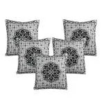 TRUE PAISA Cotton Cushion Covers 16 x 16 Inches - Throw Decorative Cushion Pillow Cover Set of 5 for Sofa Couch - Large Square Cushion Cover Protector Case Chair Car Living Room Diwan, Grey