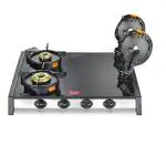 Prestige Svachh Glass Top Gas Stove (4 Burners) with Liftable Burners - GTSV-04
