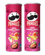 Pringles Tangy Tomato Twist 102g X Pack of 2 | Potato Chips | Tangy Tomato with a Twist of Sweet & Spicy Salsa Flavour | Crispy Snack | Crunchy Snack food for Movies, Games & More | On-the-Go Can