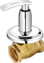 Plantex Pure Brass Flush Cock With Teflon Tape & Adjustable Brass Wall Flange - 25 mm (Mirror-Chrome Finish)
