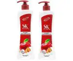 2 NIMSON SILK PLUS FRUIT GLOW & HAND BODY LOTION 450ML