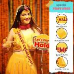 Zyozique 'Haldi Ceremony' Sash For Haldi Ceremony Party - Yellow Sash With Red Foil Lettering - Mehndi Party Decorations Supplies Accessories, Wedding