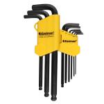 Eastman Ball Point Allen Key Set, Long Pattern, CRV, Champhered Heads, Black Finish, Set of 09 pcs, Sae Size:- 1/16