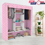 home reserve 3 door pink Printed collapsible wardrobe