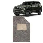 Kingsway Noodle Grass PVC Mats, 18mm Thickness, Car Floor Foot Mats Universal Use for Mahindra Scorpio N, Model Year : 2022 Onwards, Complete Set of 5 Piece - Beige-Brown