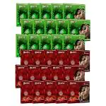 INJOY Extra Dotted Strawberry and Paan Flavored Condoms 60 pcs (Pack of 30)