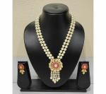 Gyaan Jewels Handmade Gold Plated Alloy Earring and Necklace Set Red (Women) Free Size