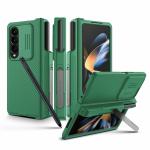 Star Craftune Nillkin Samsung Galaxy Z Fold 4 Case With S Pen Holder & Hinge Protection [Hidden Kickstand] [Slide Camera Cover] Cam Shield Pro Slim Protective Case For Galaxy Z Fold 4 -Tpu, Green