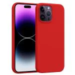 LIRAMARK Liquid Silicone Soft Back Cover Case for Apple iPhone 14 Pro Max (6.7 inch) (Kadak Red)