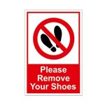 Masstone Please Remove Your Shoes Sign Board | Wall Stickers (8x12 Inch) | Please Remove Your Shoes Sign Wall Stickers Sticker | Emergency Sign | Waterproof Boards for Bank, Office, Hospital Pack of 1