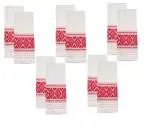 EPIC STORE Assamese Gamosa Cotton Red and White Gamusa, Assam Handloom Product 50 * 23, Combo Pack of 10