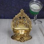 ARTVARKO Washable Gajlaxmi Elephant Idol for Pooja Brass Oil Diya - 4 inch