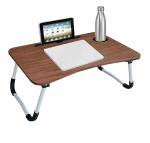 Eduway Engineered Wood Foldable Study Desk Wood Portable Laptop Table (Finish Color - Brown, Pre Assembled)