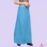 HARI OM TEXTILES Sky Blue Cotton Blend Petticoat (Free)