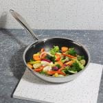 Vinod Platinum Triply Stainless Steel Sas Pro Fry Pan - 20 cm (Honeycomb Coating Inside)
