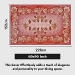 Dakshya Industries Flower Design 6 Seater Dining Table Cover| Table Cover |Waterproof & Heat Resistant,Polyvinyl Chloride (PVC),Rectangular,Pack of 1( Red )