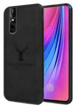 Lejaao Vivo V15 Pro Vivo 1818 Black Cloth, Leather, PC and TPU Mobile Back Cover