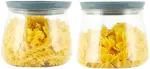 PEARLPET Twirl Matka Airtight Jar Container Set of 1 900 ml Each 2 Pcs Clear BPA Plastic