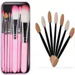 AVTY Makeup hellokitty brush set of 7 with Eyeshadow Applicators, 12 Pcs Disposable Eyeshadow Brushes Dual Sides Eye Shadow Sponge Applicators (7+12) (Pack of 19)