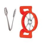Urban Buy Stainless Steel Momo Tong with Stainless Steel 8 Sharp Blade Apple Cutter and Multicolour, Pack of 2