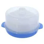 Kuber Industries Blue Plastic Big Idli,Dhokla Maker Combo Set for Microwave with 3 Idli Moulds and 1 Dhokla Pan