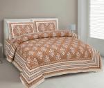 UNIQCHOICE 180 TC Brown Color Floral Printed King Size Bedsheet With 2 Pillow Cover(ELEG-30-Brown)