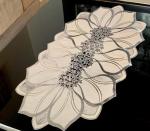 DELHI PVC CORP Beige, Silver Vinyl Abstract Table Runner, 80 Cm