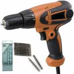 MLD Pistol Grip 10mm Electric Screwdriver Drill Machine Heavy duty Torque Setting Automach Reversible device With PH2(+/-) 10pcs Bits & 5 pcs Hss bit set KM112-(10 mm/400w/750 Rpm/230v/Multicolor/Plastic)