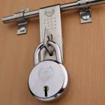 Harrison Padlocks/Round Padlock 60mm 6 Lever with 2 Keys J-6-0264 Pack of 1/ Mild Steel Material/Bright Chrome Polished Finish/Door Lock, Shutter Lock, Godown Lock, gate Lock