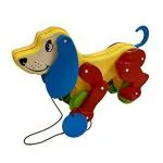 VERYKE Presents a Toy Daisy Dog Along with Pull Rope. Generate ting ting Sound When Dog is Pulled. Toy for a Walk Pull Along Large Animal Pet Toy for Kids (Yellow, Pack of: 1)