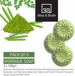 B&B BLISS & BLUSH Moringa Hand Made Nourishing Bathing Soap For Skin Purification 100g each (Pack of 3)