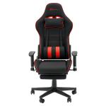 HEERRAV RETAIL GS002 Breathable Fabric Gaming/Office/Study/Ergonomic Chair with Footrest | Neck Cushion | Lumbar Pillow | Fully Reclining | Adjustable Seat & Arm Rest | Rocking Function (Red)