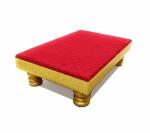 Shinde Exports Red Wooden Meenakari Bajot Choki Chaurang Patla Chowki For Idols And Pooja Articles, 12 X 8 Inch