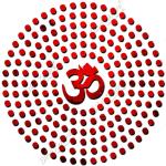 Bikri Kendra - Om with 100 Dots Red Mirror Stickers for Wall, Acrylic Mirror Wall Decor Sticker, Wall Mirror Stickers, Acrylic Stickers, Wall Stickers for Hall Room, Bed Room, Kitchen (Redwithdots)