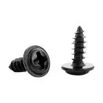 RELY (Pcs-50)  4x6.5 mm Pan Combi Washer Head Screws Mild Steel in Zink Coted | High Tensile Pan Combi Washer Head Self Taping Screw for Fixing Wood, Plywood, Plasterboards