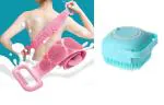 ShopiMoz (Pack of 2) Removal Exfoliating Belt For Shower, Easy To Clean,body Brush For Bathing Cleaning Belt (Multi Color Available)