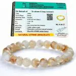 DVISHA Traders Natural Citrine Bracelet With Lab-certified AAA Grade Original Real Semi-Precious Gemstone - Natural Energised Bead Stone Crystal Bracelet for Money, Success, and Good Luck - 8MM Beads