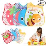 Babygo Multicolour Plastic Waterproof Baby Apron With Bib Pack of 3